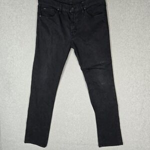 Fox Men Jeans Black 34 Denim Skinny 31.5" Inseam Stretch